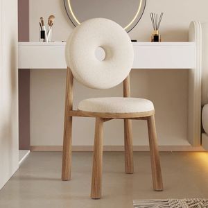 Silla de <span class=keywords><strong>Comedor</strong></span> Moderna de Madera Sólida para Hotel o Restaurante, Respaldo Tipo Donut, Tapizada en Tela Teddy, para Sala de Estar o <span class=keywords><strong>Comedor</strong></span>, Modelo L091 - Product Image 3