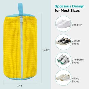 Durable Reusable Silicone Rubber Sneaker Wash Bag with Zipper for Bathroom Use and Washing Dryer <b>Machine</b> - Product Image 3