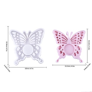 Nouveau mignon papillon bougeoir Silicone moule plateau caboteur chandelier plâtre décoration résine goutte à goutte Film - Product Image 6