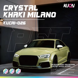 Film de protection de carrosserie automobile KUCAI PET PVC Crystal Khaki Milano, finition satinée mate, haute élasticité, film de changement de couleur de carrosserie automobile - Product Image 2