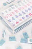 En stock : Ensemble de Mahjong américain de luxe en acrylique bleu sarcelle, tuiles translucides à motif papillon, Fan Winds, cadeau professionnel de boutique
