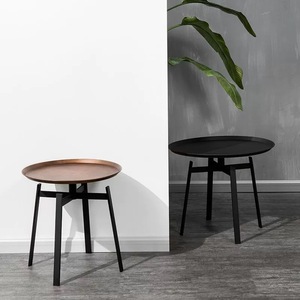 طاولة صغيرة مستديرة حديثة أثاث منزلي لغرفة المعيشة طاولة قهوة معدنية ذهبية - Product Image 3