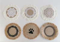 Sous-verres tissés à la main, sous-verres personnalisés en liège et jute pour cadeau de boisson