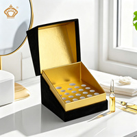 Boîte cadeau en velours, boîte de rangement pour cosmétiques et huiles essentielles de luxe avec insert compartimenté, forme personnalisée, couleur, logo en feuille d'or