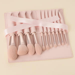 2025 Factory Recommended 11PCs Pink Makeup Brushes Set Portable Ultra Soft Hair Beauty Tools con bolsa - Product Image 1