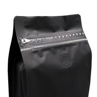 Sacs à café à fond plat de 250g et 500g en gros avec valve, sacs d'emballage de café biodégradables à fermeture éclair, emballage de sacs à café noir mat