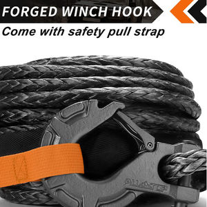 ערכת חבלים סינתטיים לכל העליון ערכת 9/16in x 76ft 35000Lbs כבל להחליף ערכת + וו winch & רצועת משיכה בטיחות - Product Image 4