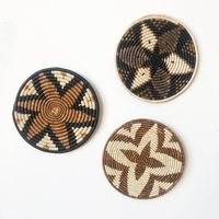 Meilleur Choix HNH Artisanat Décoration Murale Bohème en Jacinthe d'Eau et Rotin Forme Ronde Faite à la Main Multi-pièces VN