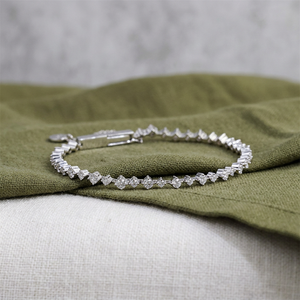 Luxury Women's IGI Certified Round Cut Lab Grown Diamond Tennis Bracelet 9K <b>Solid</b> <b>Gold</b> Plated Fine Jewelry - Product Image 3