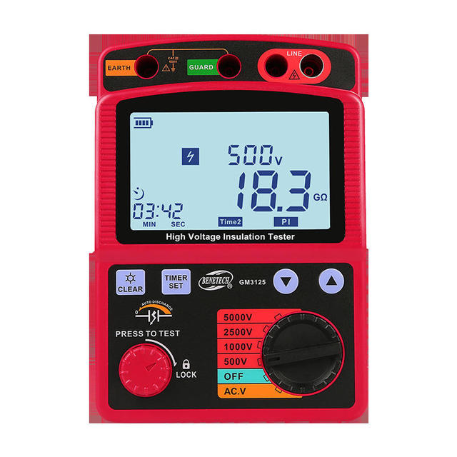 12V High Voltage Tester Insulation Resistance Meter Digital Electronic Megohmmeter 1 Year Warranty 1% Accuracy IP55 Protection