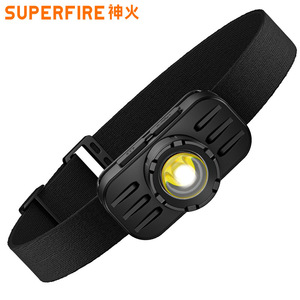 Lampe frontale Superfire rechargeable 2000 mAh, LED rotative, portable pour l'extérieur - Product Image 1