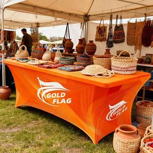 6' Traditional <b>Portable</b> <b>Table</b> Cover Digital Printing Customizable for Parties Logo High Quality Thick Fabric Vibrant Colors Bulk - Product Image 2