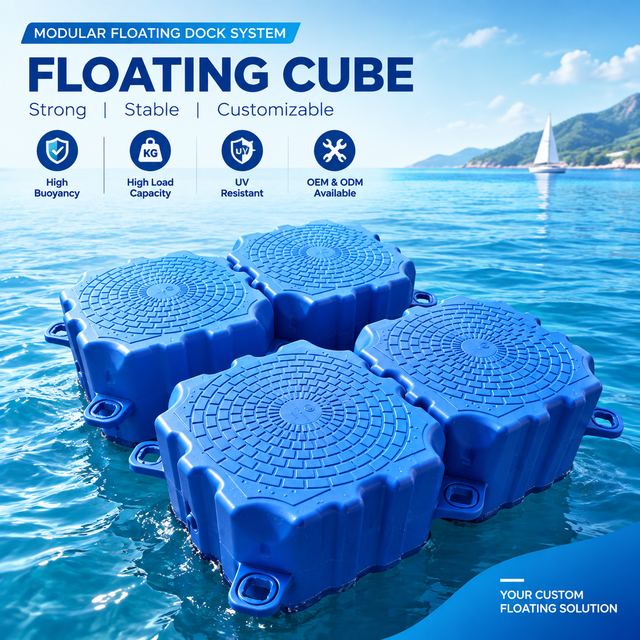GZZH Brand ISO Standard Modular Barge Containerized HDPE Floating Dock Plastic Pontoon System From Guangdong for Marine Supplies