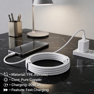 Cantell <span class=keywords><strong>USB</strong></span> C a <span class=keywords><strong>USB</strong></span> C 20W 2A 3A Cable de entrega de energía <span class=keywords><strong>micro</strong></span> <span class=keywords><strong>USB</strong></span> C Cable de carga rápida - Product Image 4