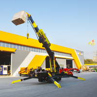 Mini-grue araignée de 8 tonnes sur chenilles en caoutchouc pour le levage de panneaux en béton préfabriqué
