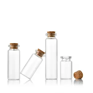 22mm Wholesale Mini Clear Glass Wishing Small Drift Bottle Vials With Cork Glass Tube Corked Jars Candy Bottle DIY
