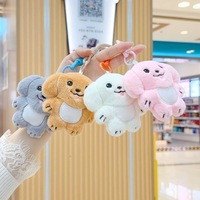 Porte-clés chiot en peluche sonore de dessin animé, poupée chien douce, ornement à suspendre pour sac, pendentif pour sac d'école, poupée à griffes, cadeau promotionnel, vente en gros