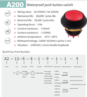 Interrupteur à bouton-poussoir étanche IP67 TOOWEI 12 mm avec borne de soudure pour chargeur compact
