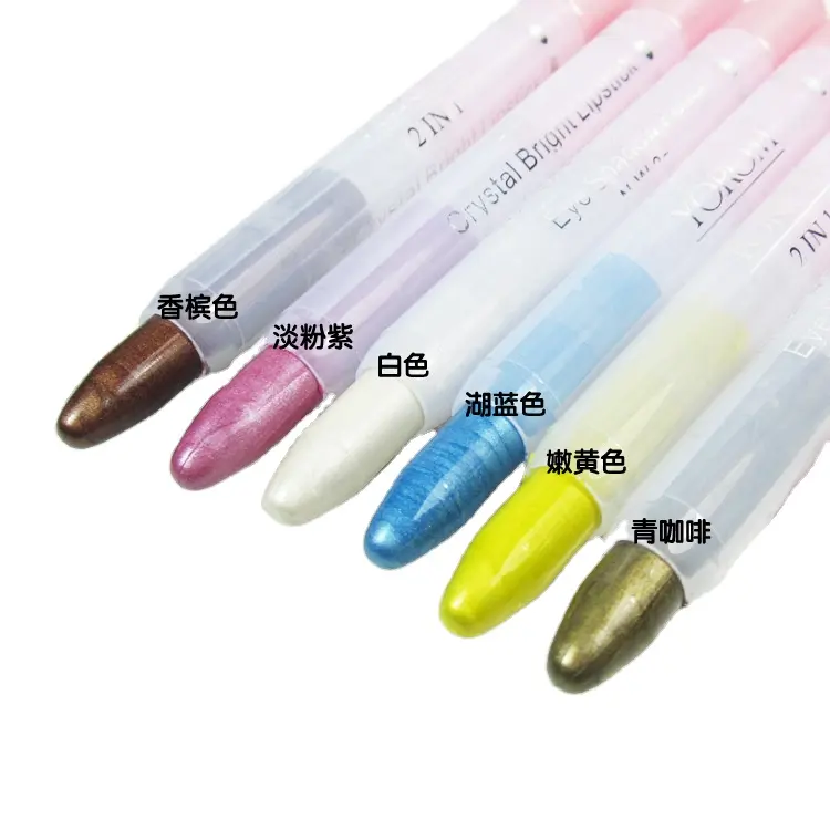 Multi chrome Eye shadow Stick Logo Benutzer definierter Text marker Stick Einfach zu tragen Wasserdichter Lidschatten stift