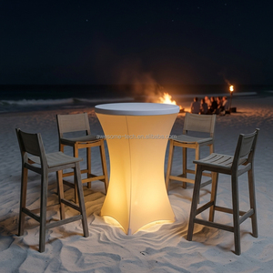Wholesale Modern Design 110cm High Plastic Illuminated Circular High Top Cocktail bar <strong>Table</strong>, Suitable for Outdoor Gatherings - Product Image 2