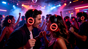 Auriculares Inalámbricos para Discoteca Silenciosa de 3 Canales INDA RF770 con Sonido de Alta Fidelidad, Diadema Acolchada con LED, Auriculares Geniales para Fiestas, Yoga, Cine al Aire Libre - Product Image 2