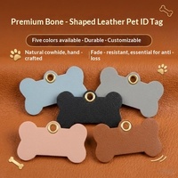 Etiquettes pour chien en cuir PU écologique résistant à l'usure, gravables, avec œillet métallique, étiquette d'identification personnalisée pour collier de chien