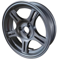 Jantes en alliage X-RIMS 14x4 3x100 5 branches classiques Gunmetal avec lèvre polie ET-30 pour Daihatsu Hijet