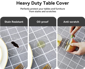 Waterproof Plastic Table Cloth Oilproof Clean Table Covers Grey Rectangle <strong>Tablecloth</strong> Wedding - Product Image 4