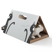 Vente en gros Gratte-tente chat d'intérieur triangulaire pliable écologique Maison de chat en carton personnalisée