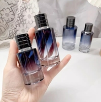 Botellas de Perfume Vacías de Lujo, de Vidrio, 30ml 50ml 100ml, Redondas, Blancas, Ámbar, Rojas, con Tapa de Rosca y Pulverizador, OEM