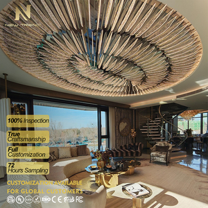 Lustre LED sur mesure de luxe moderne pour grand espace commercial, <span class=keywords><strong>luminaire</strong></span> pour hall d'hôtel à haut plafond - Product Image 1