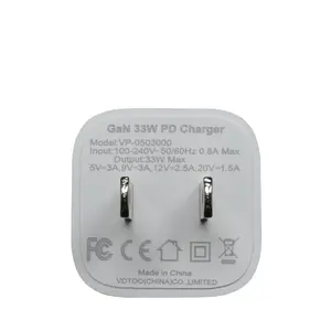 GaN Bộ Sạc PD 33W Phích Cắm US AU EU UK Tương Thích Với Nhiều Giao Thức Khác Nhau Cho Điện Thoại Di Động