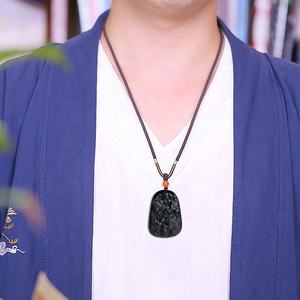 Pendentif crapaud en jadéite noire naturelle authentique, pendentif pour homme, vente en gros de jade, design original C236 - Product Image 5
