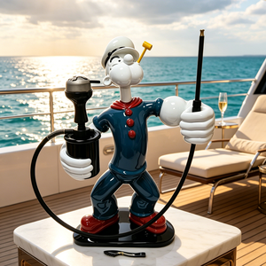 Chicha Popeye peinte en résine de 75 cm, ensemble de chicha arabe, nouveau design, chicha portable, stylo chicha en stock - Product Image 4