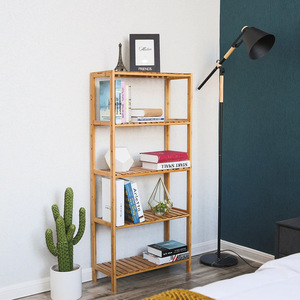Bamboo Multi Layer Storage <b>Shelf</b> 5 Tier Floor Standing Living Room Bookshelf Plant <b>Rack</b> - Product Image 4