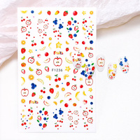 Autocollants ronds pour ongles, thème fruits d'été (Myrtille, Fraise, Citron), style océan, doux, non toxiques et sans danger pour les enfants