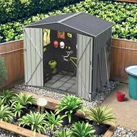 Kit d'abri de jardin modulaire écologique Revêtement biodégradable en acier galvanisé robuste Système de verrouillage facile à assembler Ventilation