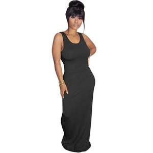 Abito Lungo da Donna Nuovo Design Moda Sexy Vestito Interno Casual Aderente Senza Maniche per Abaya - Product Image 2