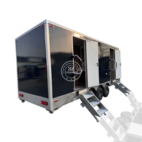 Remorque de luxe portable pour douche et toilettes avec revêtement antidérapant en aluminium, idéale pour les parcs, construction en plastique