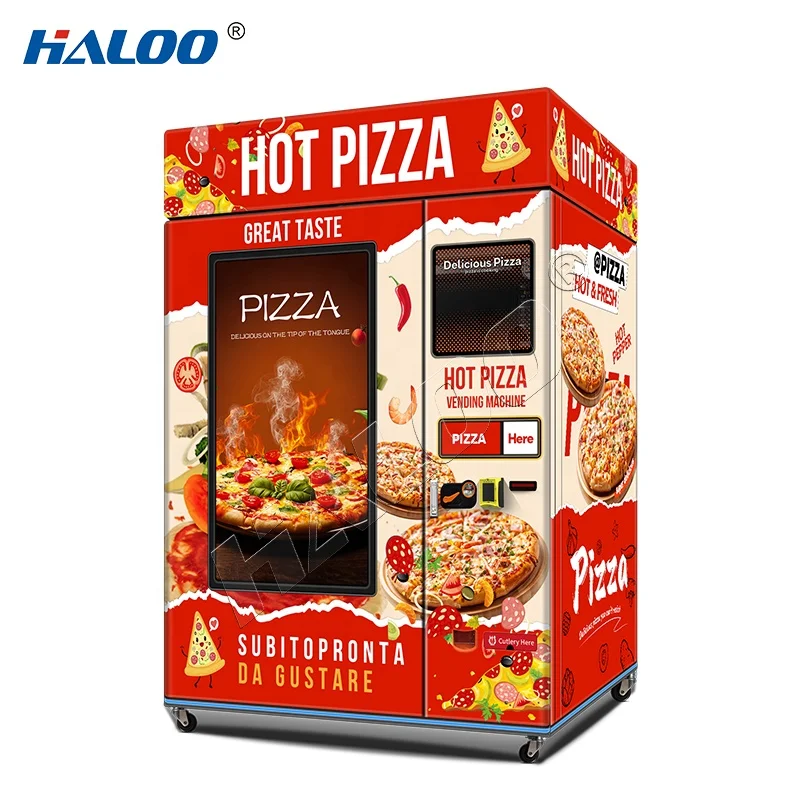 Производитель Haloo Maquina Expendedora De Pizza Digital Smart Hot Food, производитель пиццы, полностью автоматический торговый автомат для пиццы