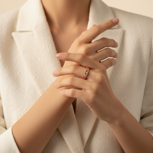 Anillo de Diamantes de Corte Brillante Natural en Oro Rosa Sólido de 18K con Diseño Delicado y Hueco de Alta Calidad para Mujer, Regalo de Aniversario - Product Image 6