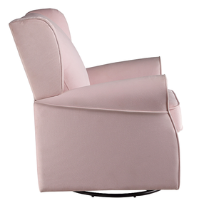 Fauteuil à bascule moderne en tissu rose avec fonction pivotante, durable et confortable, idéal pour le salon - Product Image 5