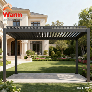 Pergola en aluminium <span class=keywords><strong>à</strong></span> lames orientables intelligente, serre pour plantes, gazebo de luxe robuste, cadre en aluminium, pavillon motorisé, <span class=keywords><strong>patio</strong></span> - Product Image 1