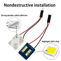 Lampe de lecture à LED 2835 8SMD pour voiture Lampe de carte Ampoule d'intérieur avec adaptateur T10 Festoon C5W Base DC 12V Auto Panel Lamp