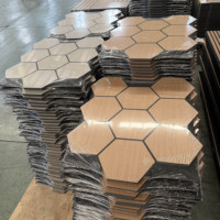 Panneau acoustique hexagonal pour mur, design moderne, ignifuge, écologique, réduction du bruit, personnalisable en usine, pour bureau et studio