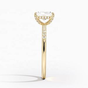 Luxury Custom 10K 14K 18K Solid Yellow Gold Lab Diamond Radiant cut <span class=keywords><strong>1</strong></span> carat fede nuziale per uomo donna - Product Image 3
