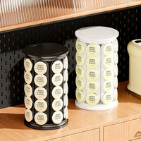 Organisateur de capsules rotatif à 360° exclusif transfrontalier avec logo personnalisé ; support pour 40 capsules de café, emballage en boîte couleur