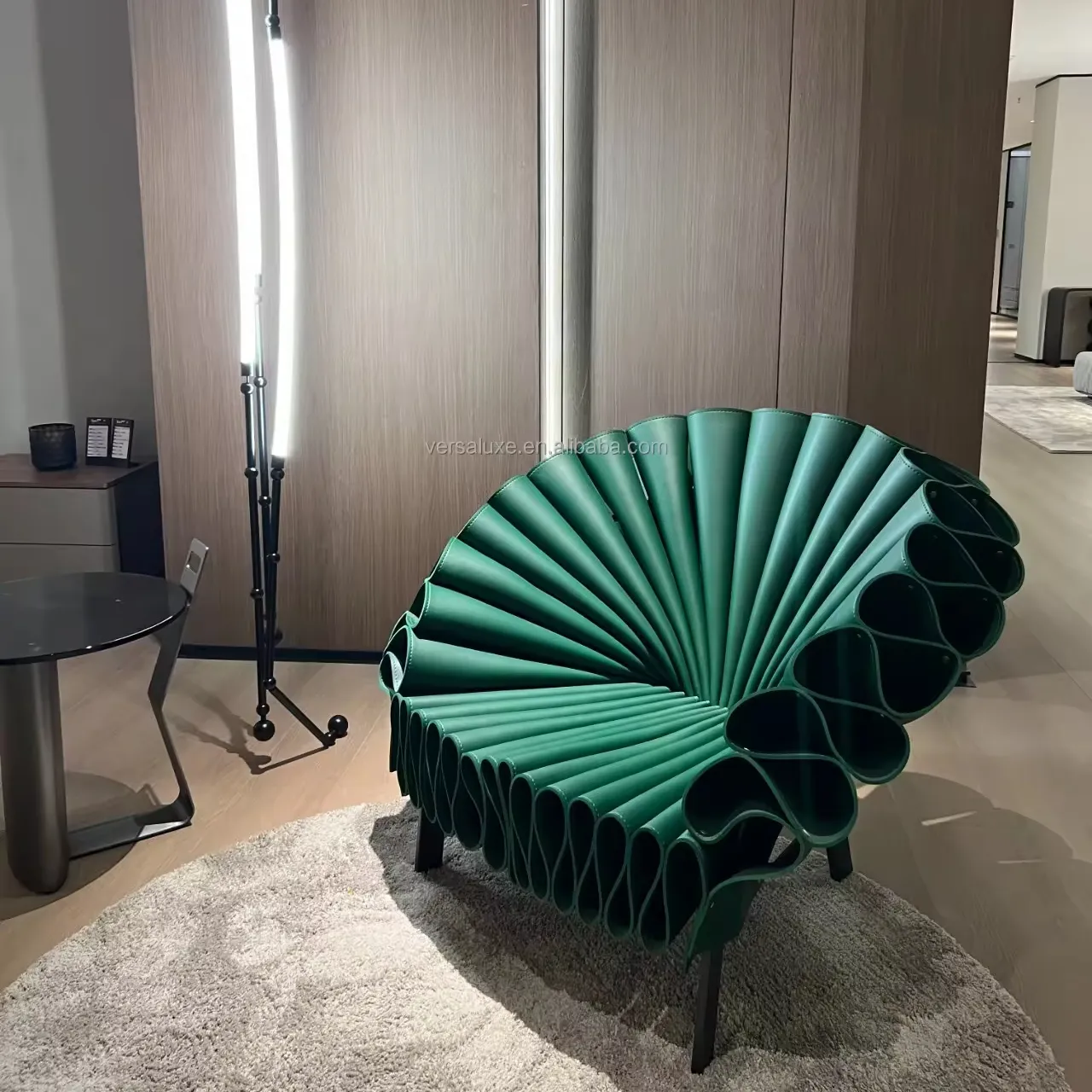 New Trend Italian light luxury living room sofa Modern simple villa hotel designer peacock leather armchair