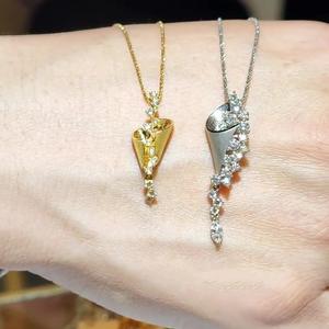 S925 Sterling Silver Hourglass <b>Small</b> Waist Brushed <b>Water</b> Drop Necklace Luxury Crystal Bubble Drill Perfume <b>Bottle</b> Versatile - Product Image 5