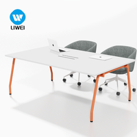 LIWEI Bureau d'ordinateur moderne en bois extensible pour 4 à 6 personnes, poste de travail de bureau à aménagement ouvert, qualité commerciale, pour équipe
